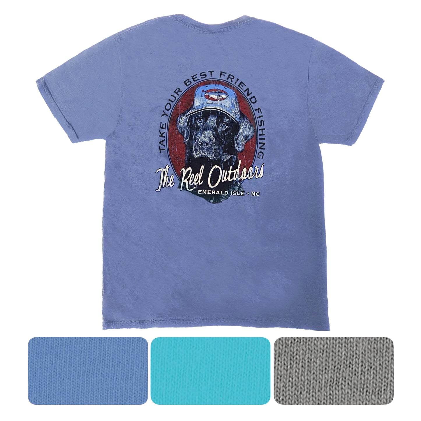 TRO Black Lab with Redfish Hat T-Shirt